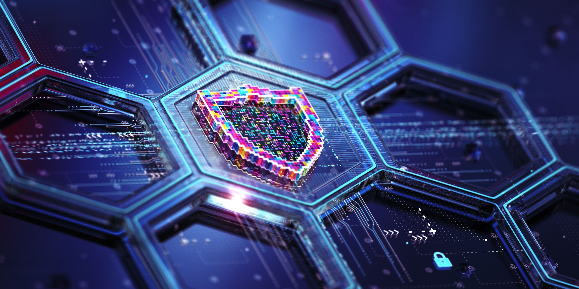 Shield. Protected Network. Security System Concept